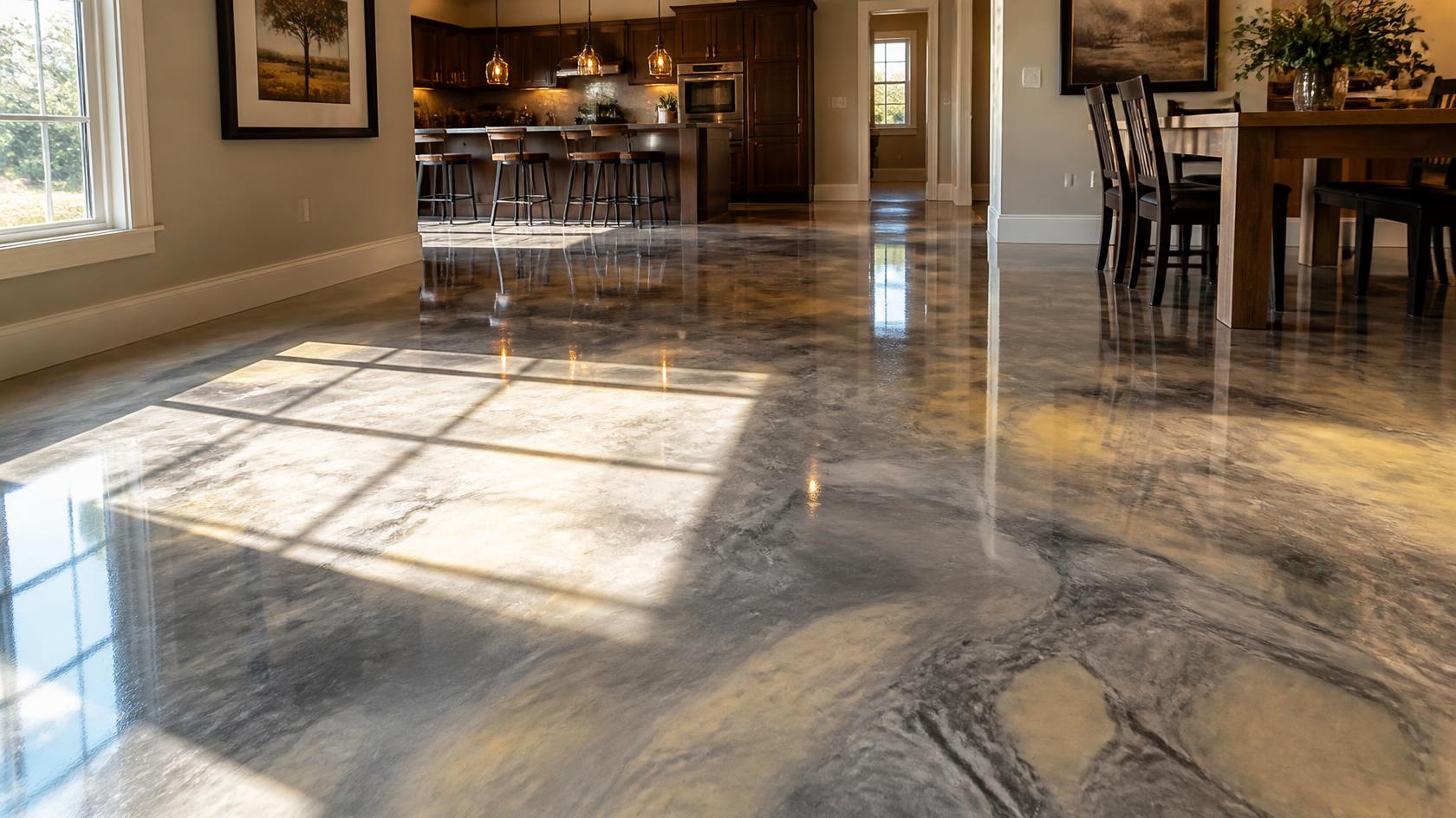 Common epoxy flooring failure showing delamination on a concrete substrate
